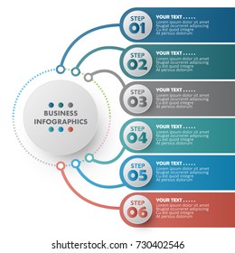 Presentation business infographic with number, steps, options or processes. Can be used for diagram, workflow layout, banner, web design. EPS10 Vector templates.