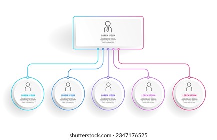 Presentation of business infographic organization chart template. Vector illustration.