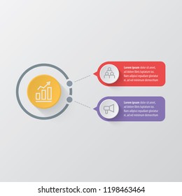 Presentation business infographic template with 2 options. Vector illustration