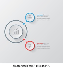 Presentation business infographic template with 2 options. Vector illustration