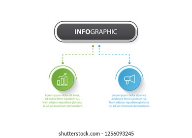Presentation business infographic template with 2 options. Vector illustration.