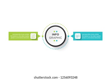 Presentation business infographic template with 2 options. Vector illustration.