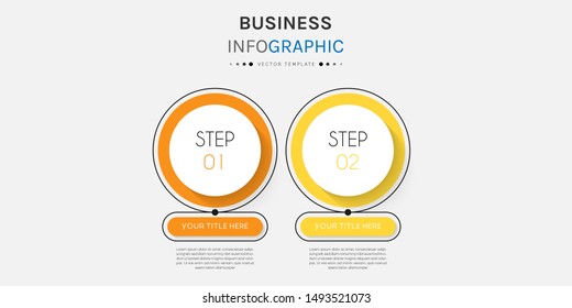 Presentation business infographic template with 2 options or steps. Can be used for workflow layout, diagram, business step options, banner, web design. Vector illustration.