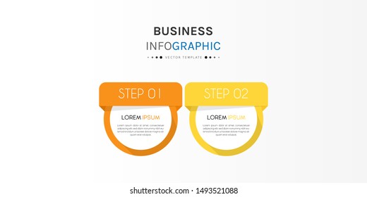 Presentation business infographic template with 2 options or steps. Can be used for workflow layout, diagram, business step options, banner, web design. Vector illustration.