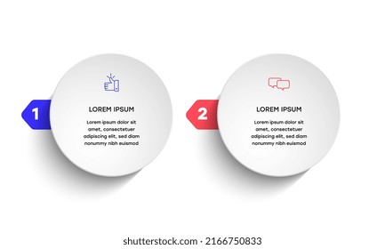 Presentación de la plantilla de infografía del negocio con 2 opciones o pasos.