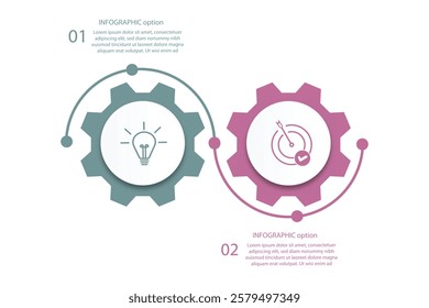 Presentation business infographic template with 2 options. Vector illustration.