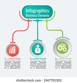 Presentation business infographic template with 3 options. Vector illustration.