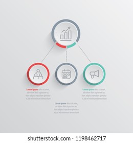 Presentation business infographic template with 3 options. Vector illustration
