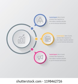 Presentation business infographic template with 3 options. Vector illustration