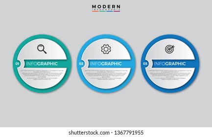 Presentation business infographic template with 3 options. Can be used for process diagram, presentations, workflow layout, banner, flow chart, info graph.