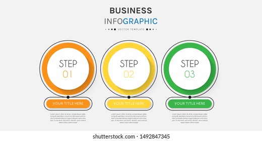 Presentation business infographic template with 3 options or steps. Can be used for workflow layout, diagram, business step options, banner, web design. Vector illustration.