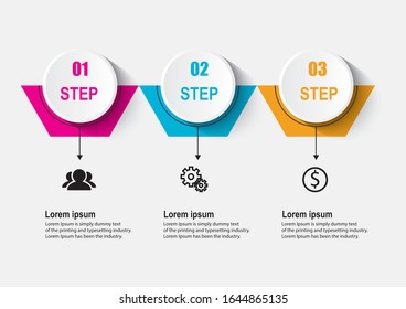 Presentation business infographic template with 3 options. Vector illustration.