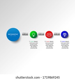 Presentation business infographic template with 3 options. Vector illustration.