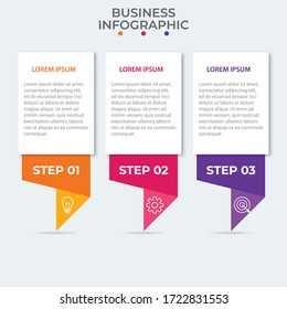 Presentation business infographic template with 3 options. Vector illustration.