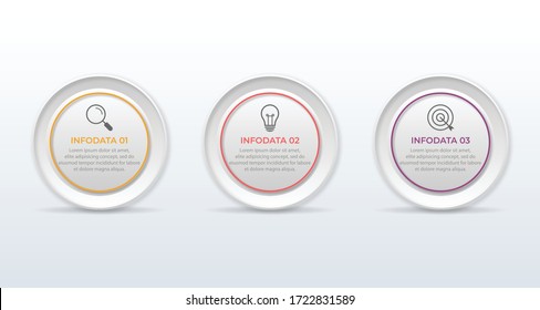 Presentation business infographic template with 3 options. Vector illustration.