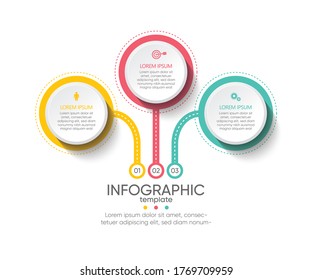 Presentation business infographic template with 3 step