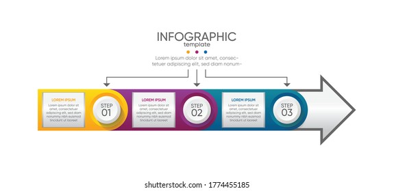 Presentation business infographic template with 3 step