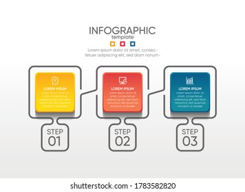 Presentation business infographic template with 3 step