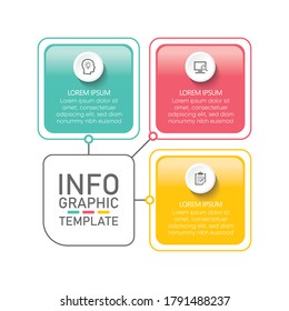 Presentation business infographic template with 3 step