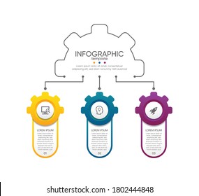 Presentation business infographic template with 3 step