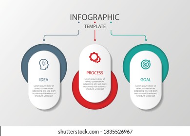 Infografik-Vorlage für das Präsentationsgeschäft mit 3 Schritten