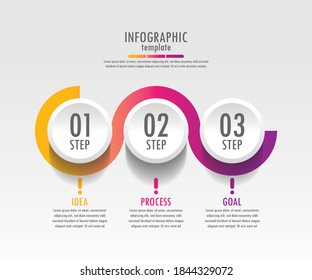 Presentation business infographic template with 3 step
