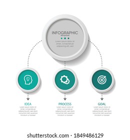 Presentation business infographic template with 3 step