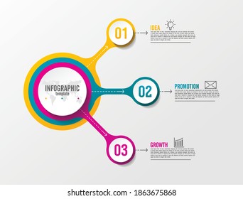 Presentation business infographic template with 3 step
