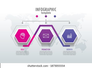 Presentation business infographic template with 3 step