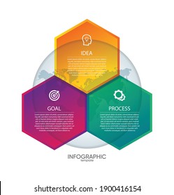 Presentation business infographic template with 3 step