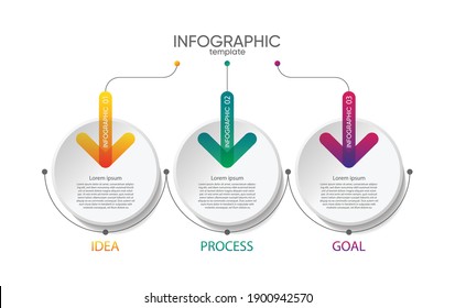 Presentation business infographic template with 3 step
