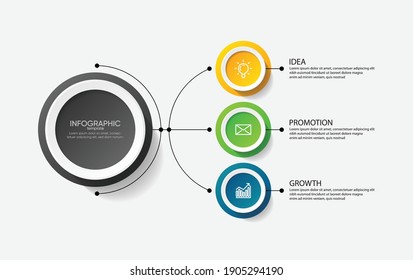 Presentation business infographic template with 3 step