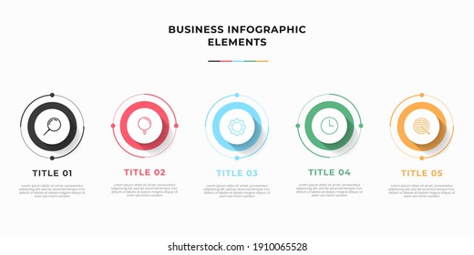Presentation business infographic template with 3 options or steps. Modern infographic design template. Creative concept of five stages of business project
