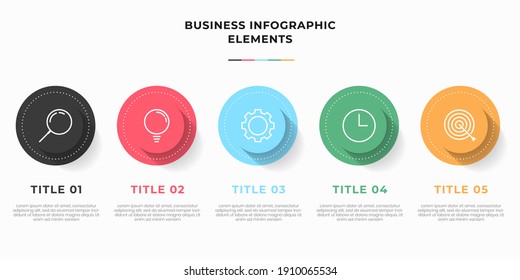 Presentation business infographic template with 3 options or steps. Modern infographic design template. Creative concept of five stages of business project