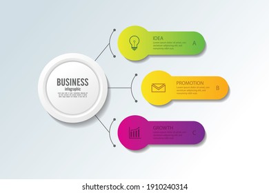Presentation business infographic template with 3 step