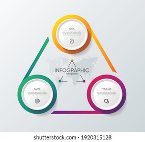 Presentation business infographic template with 3 step