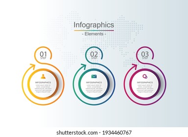 Presentation business infographic template with 3 step