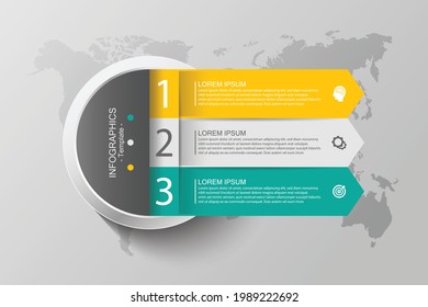 Presentation business infographic template with 3 step
