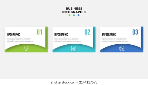 Presentation business infographic template with 3 options. Vector illustration.