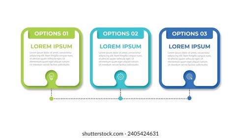 Presentation business infographic template with 3 options. Vector illustration.