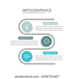 Presentation business infographic template, 3 steps