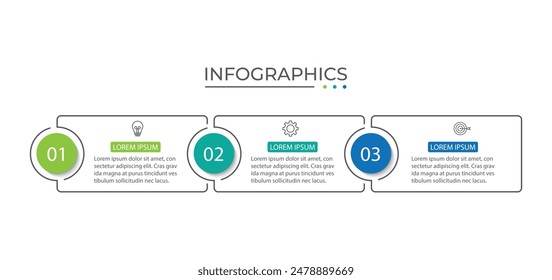 Presentation business infographic template with 3 options. Vector illustration.