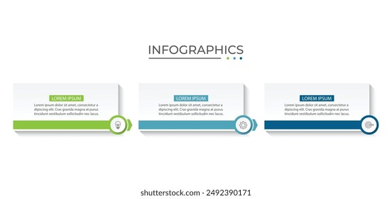 Presentation business infographic template with 3 options. Vector illustration.