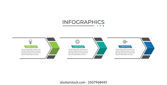 Presentation business infographic template with 3 options. Vector illustration.