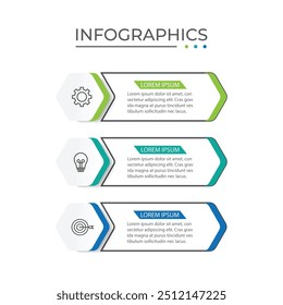 Presentation business infographic template with 3 options. Vector illustration.