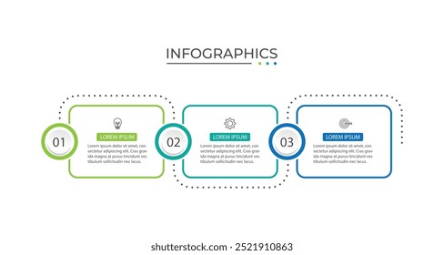 Presentation business infographic template with 3 options. Vector illustration.