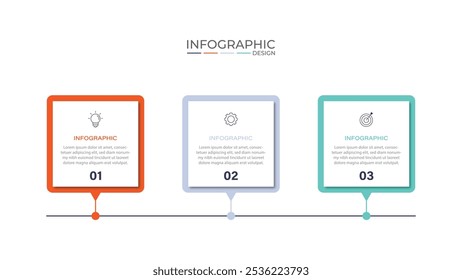 Presentation business infographic template with 3 options. Vector illustration
