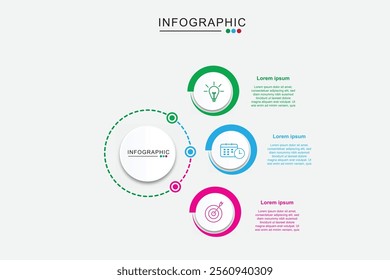 Presentation business infographic template with 3 options. Vector illustration.