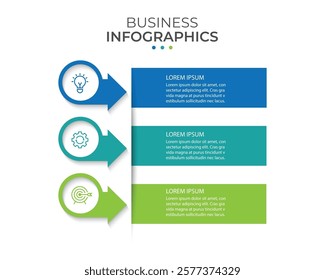 Presentation business infographic template with 3 options. Vector illustration.