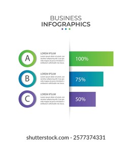 Presentation business infographic template with 3 options. Vector illustration.